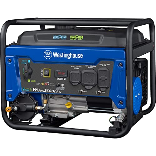 Portable Dual Fuel Generator 4650 Peak Watt, Remote Electric Start, RV Ready C237
