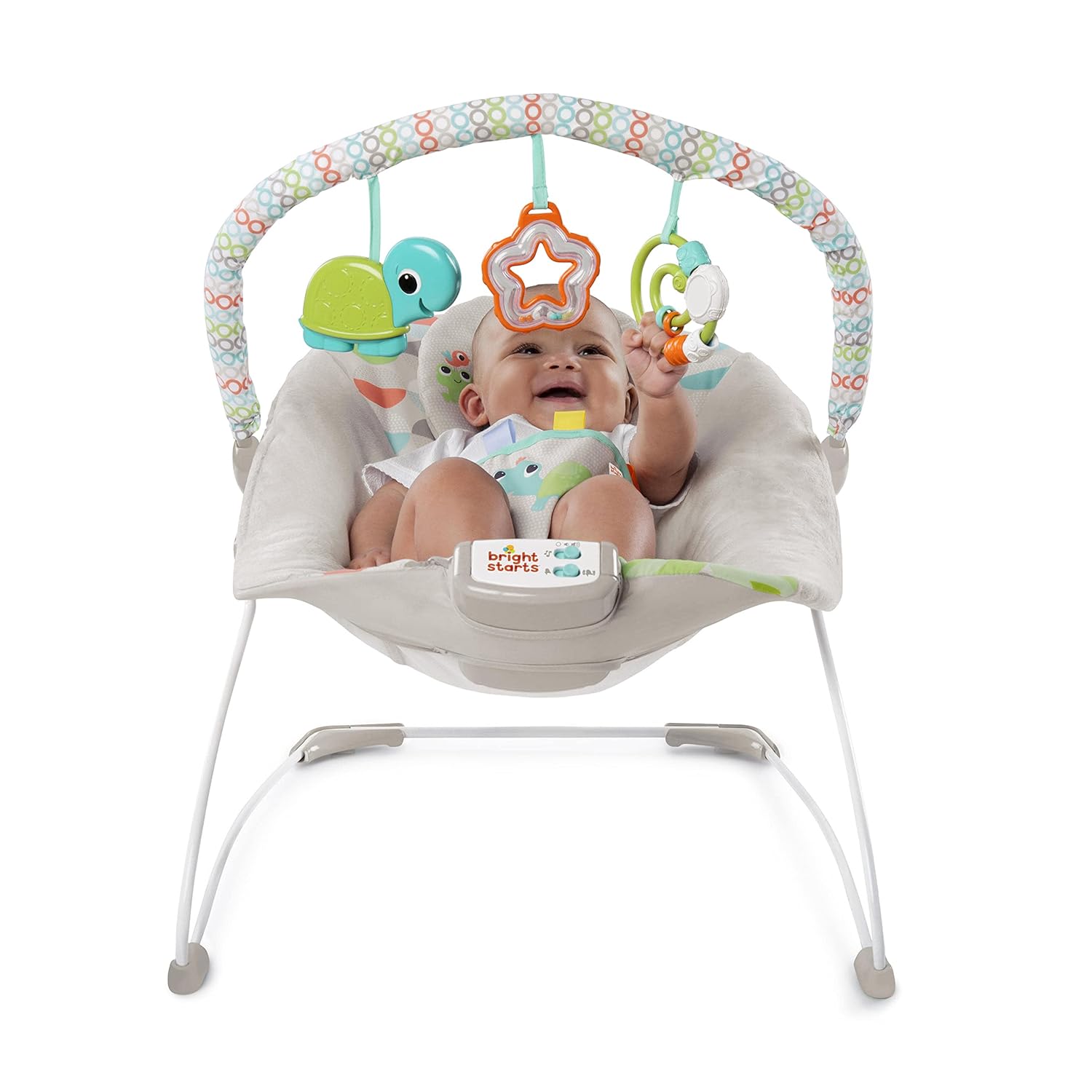 Baby Bouncer Soothing Vibrations Infant Seat with Toy Bar, 0-6 Months L689424