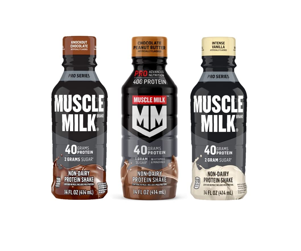 Muscle Milk Pro Series Protein Shake, Multi Flavor Variety Pack, 40g Protein, 14 Fl Oz (3 Flavor Variety, Pack of 24)