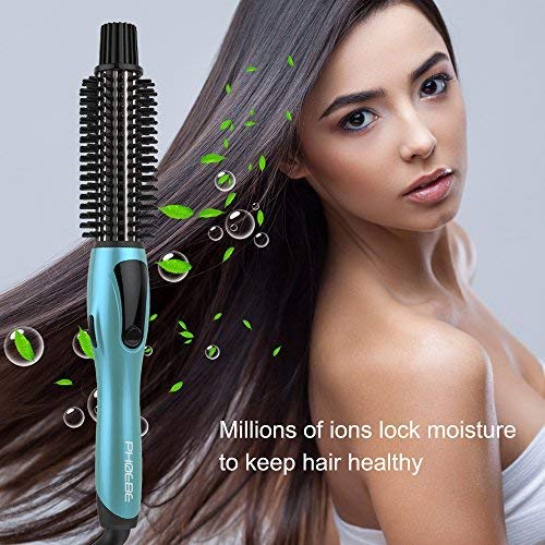 Curling Iron Brush, Dual Voltage Travel 1 Inch Ceramic Tourmaline Ionic Hair Curler Z3094