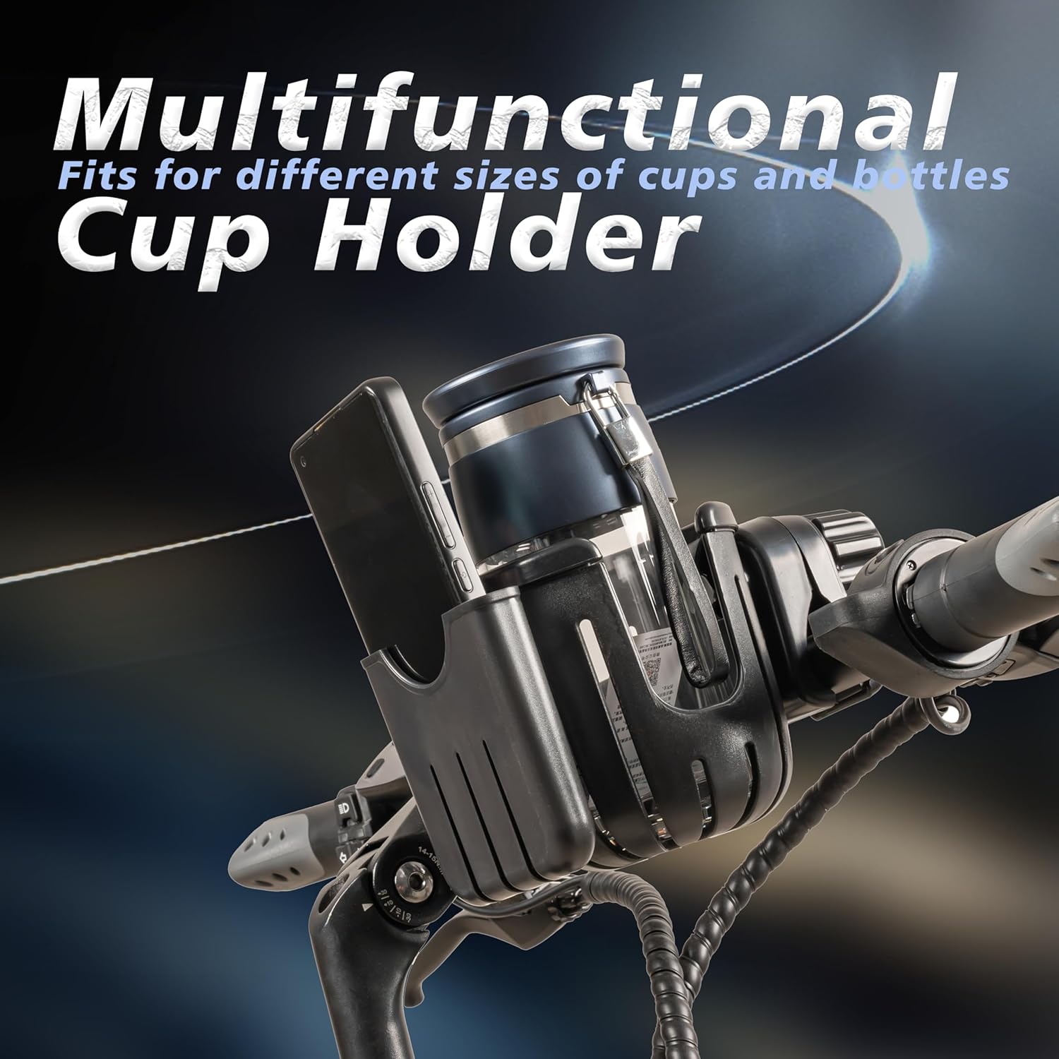 Stroller Cup Holder with Phone Holder, 2-in-1 Universal U8180