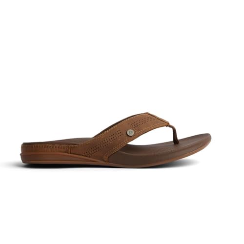 Men's Leather Flip Flop with Cushion Footbed E88429