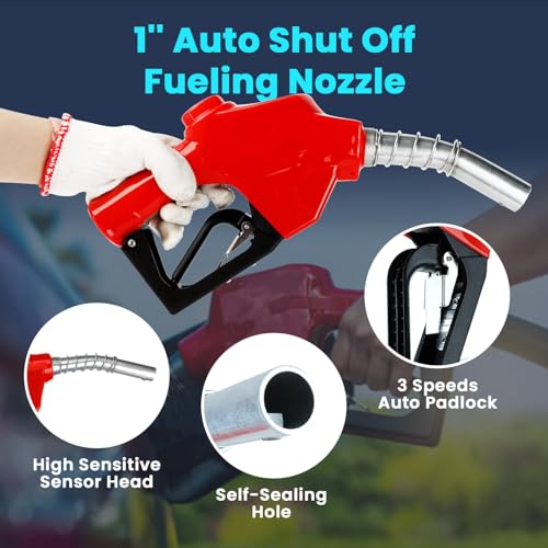 Retractable Diesel Fuel Hose Reel 1" x 33' with Nozzle, 300 PSI Steel Construction V499