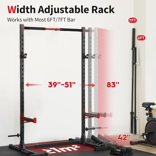 Adjustable Squat Rack with Pull-Up Bar for Home Gym C420161