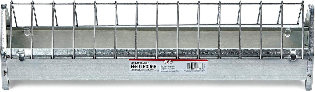 Galvanized Steel Poultry Trough Feeder with Grate, 20" J81039
