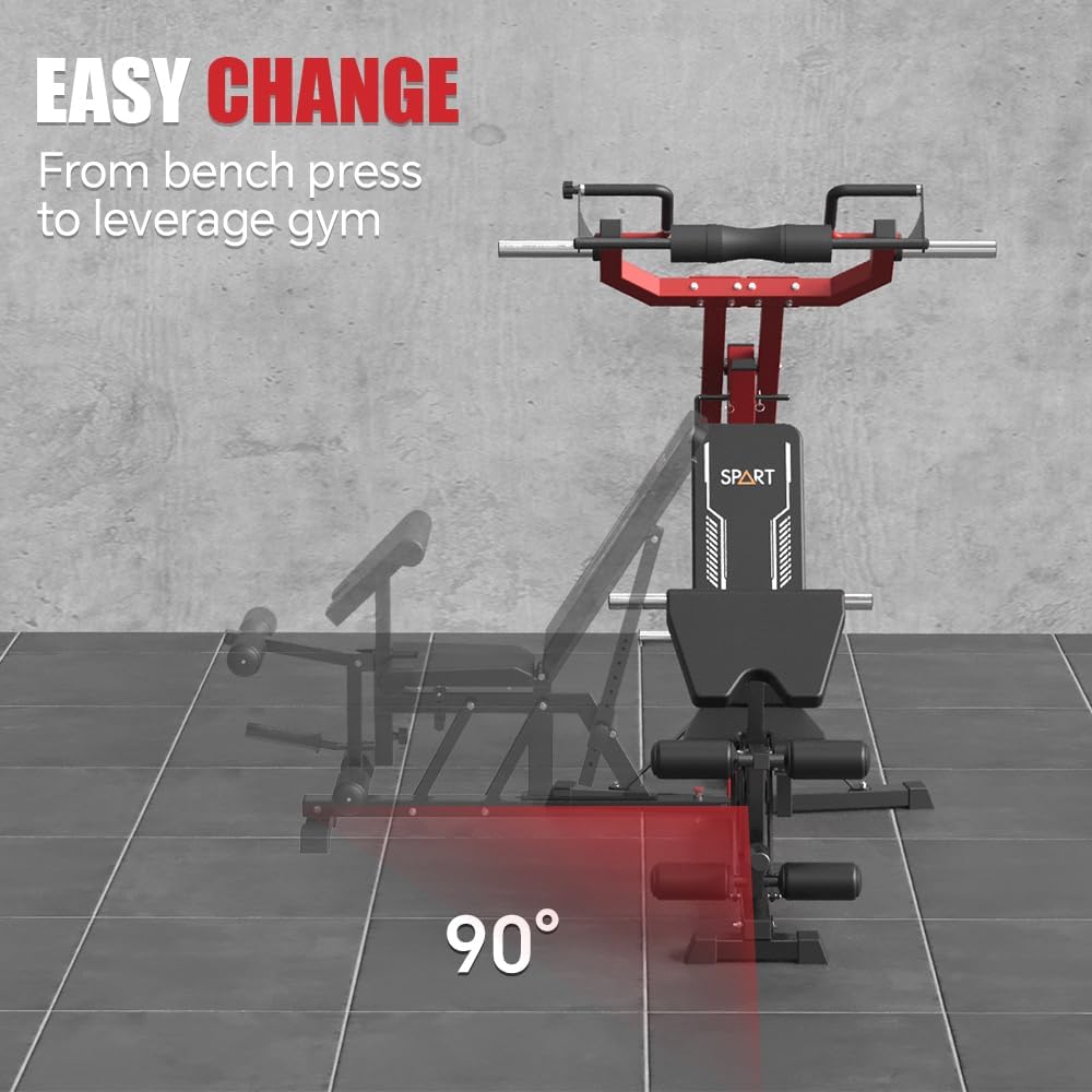 Leverage Machine, Multifunctional Strength Training Station, Plate Loaded Home Gym Z62567
