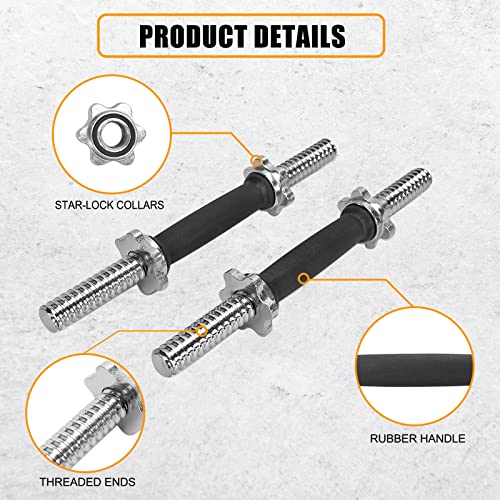 Threaded Dumbbell Handles 1 Inch Pair for Weight Plates O506945