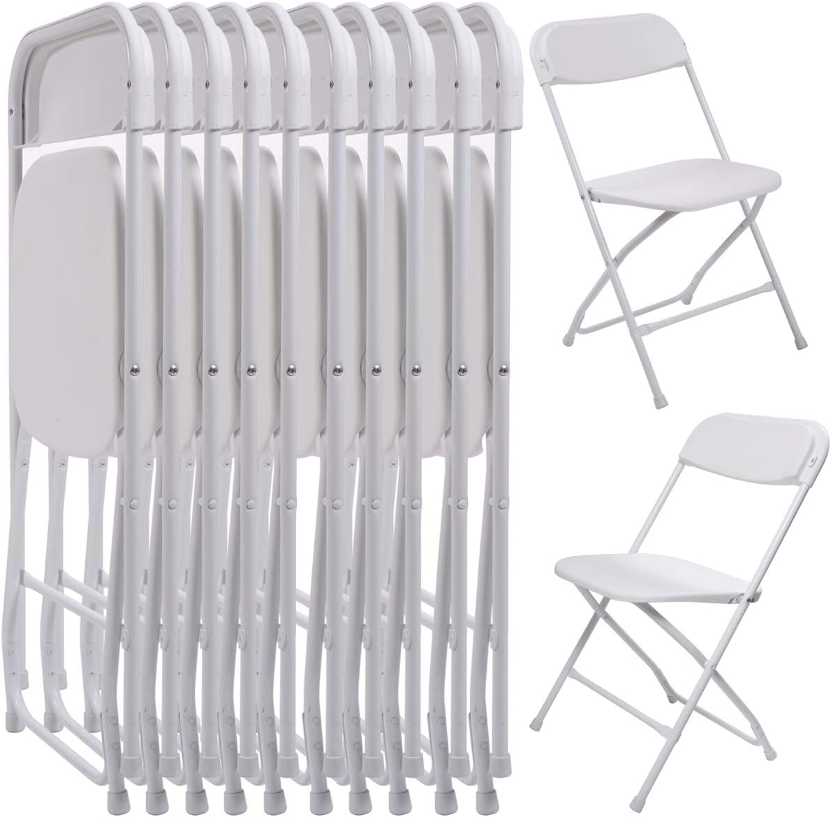 Plastic Folding Chair 10-Pack Stackable for Indoor & Outdoor Events W438358