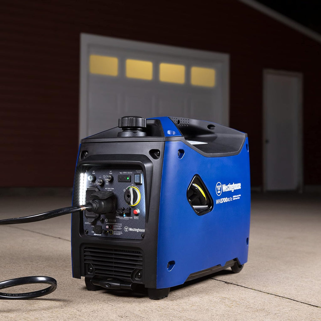 3700 Peak Watt Portable Inverter Generator with Wheel & Handle Kit, RV Ready 30A Outlet R628205