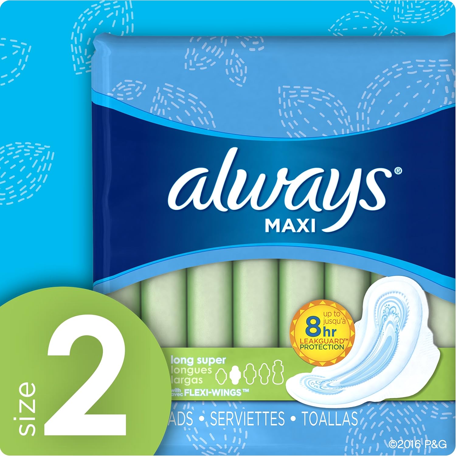 Super Pads with Wings, Unscented, Size 2, 32 Count C618624