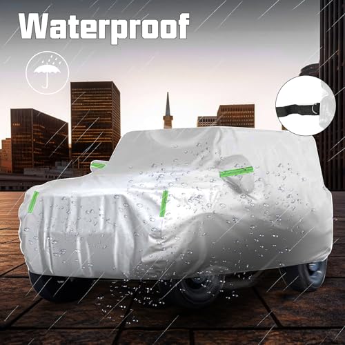Car Cover for Jeep Gladiator JT 2020-2024, Waterproof 600D Oxford Fabric with Zipper Door K42360