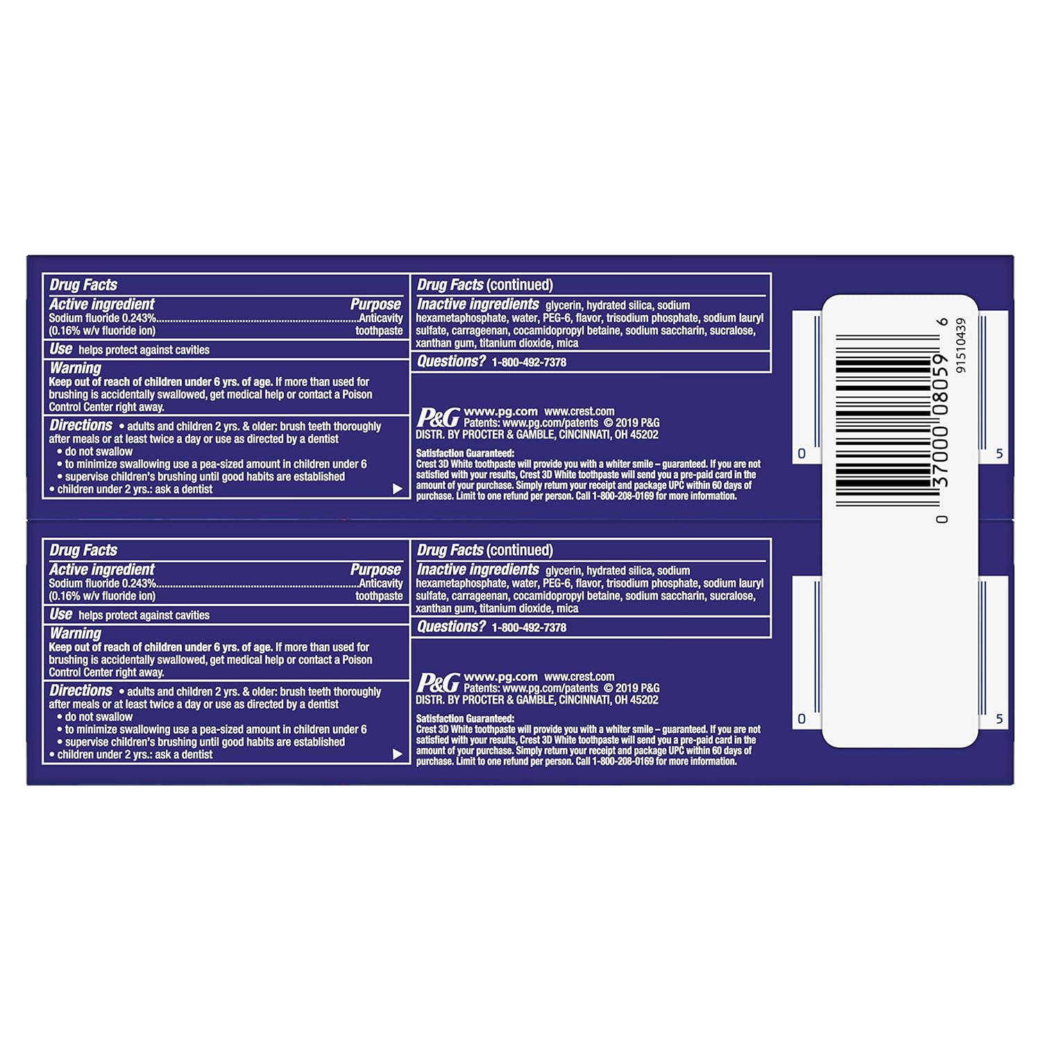Whitening Toothpaste, 4.1 oz, Pack of 2 V241