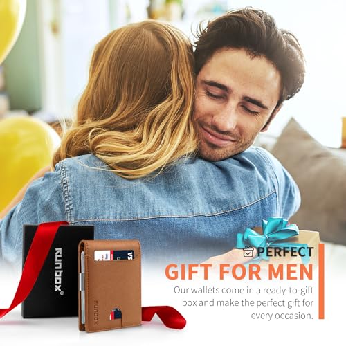 Slim Leather Money Clip Wallet for Men with RFID Blocking Y49448