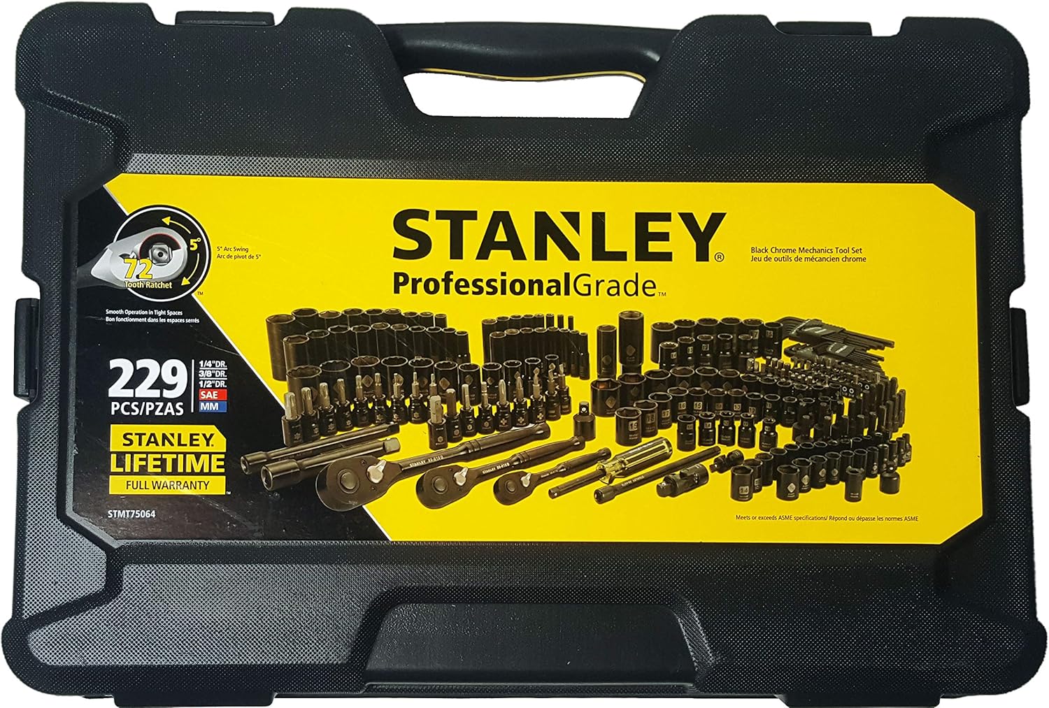 229-Piece Mechanics Tool Set with Black Chrome Finish L167
