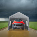 Outdoor CarPorts 10x20 Heavy Duty Portable Carport Canopy Tent with Sidewalls, Large Garage Parking Shed Waterproof for Vehicles, Car, Boats, Trucks, Tractor, SUV, Grey