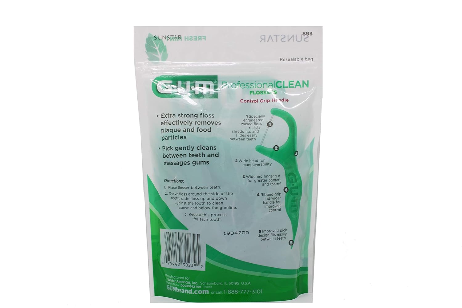 Gum Clean Flossers, Fresh Mint, 90 Count (Pack of 2) R152