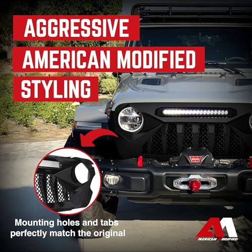Front Grille with Mesh for Jeep Wrangler JL and Gladiator JT 2018-2023 Q896