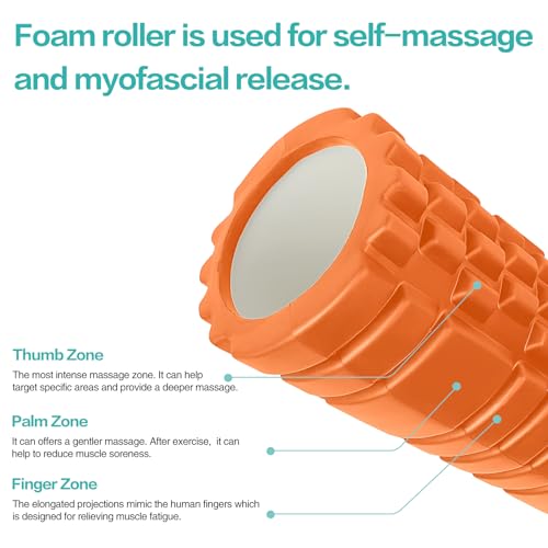 Foam Roller for Deep Tissue Muscle Massage, High Density Exercise Roller W57408