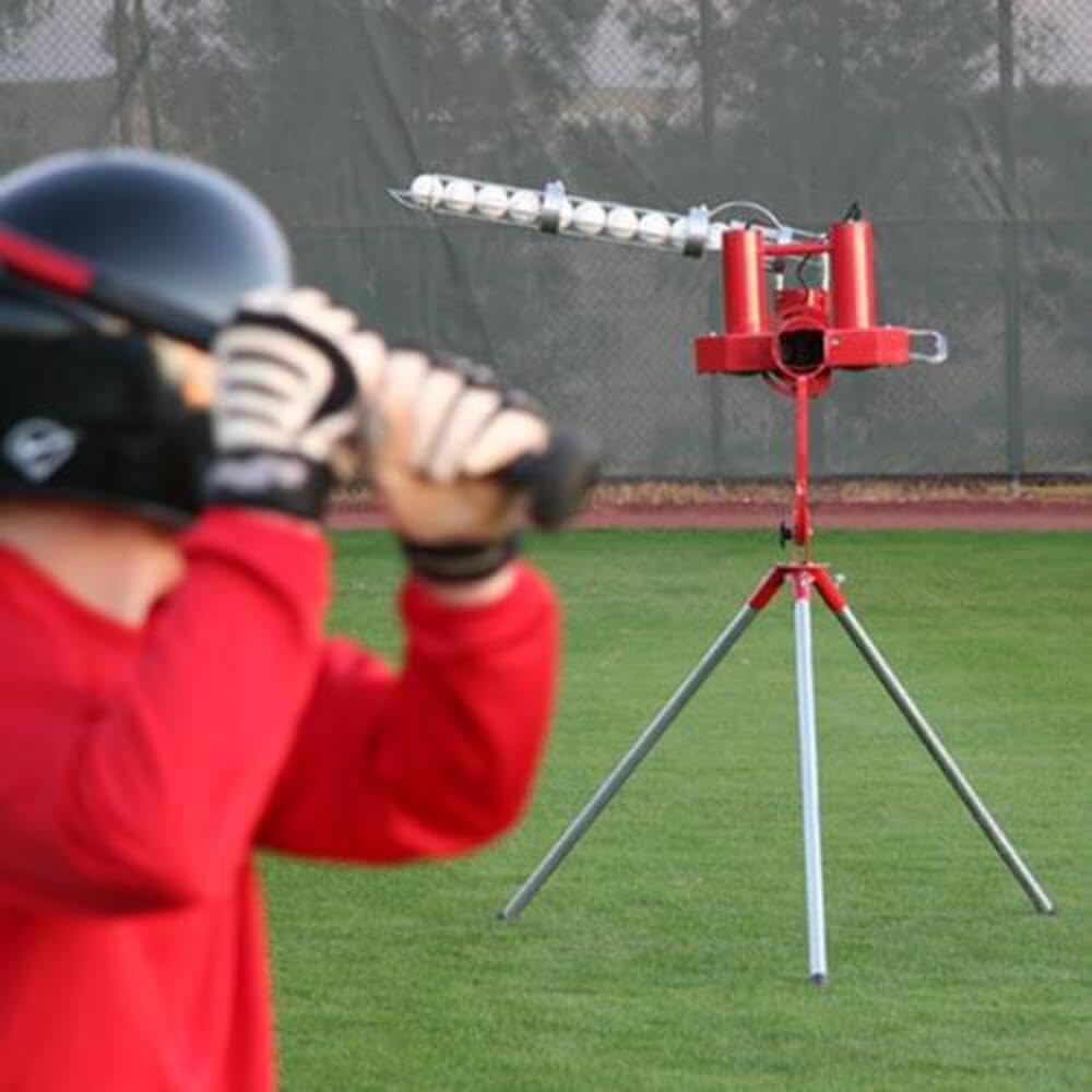 75 MPH Two Wheel Baseball Pitching Machine with Automatic Ballfeeder D16403