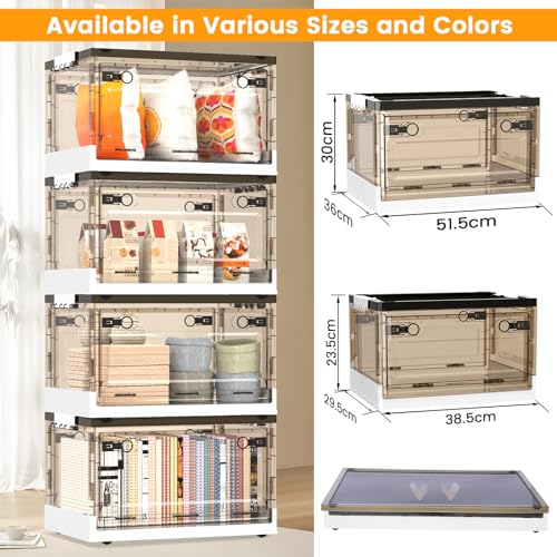 Foldable Storage Bins with Lids and Wheels M4456