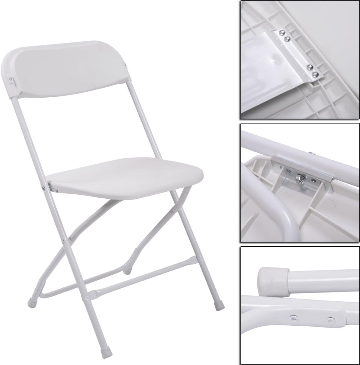Plastic Folding Chair 10-Pack Stackable for Indoor & Outdoor Events W438358