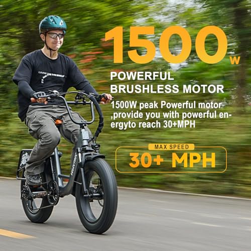Electric Bike for Adults, 1500W Motor, 48V 18Ah Removable Battery, 20" Fat Tire, 7-Speed P83943
