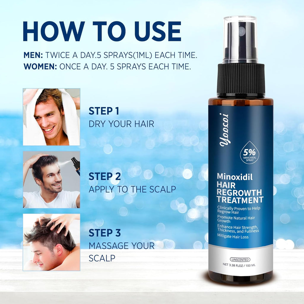 Hair Growth Serum with 5% Minoxidil for Thinning Hair, 100ml W43959