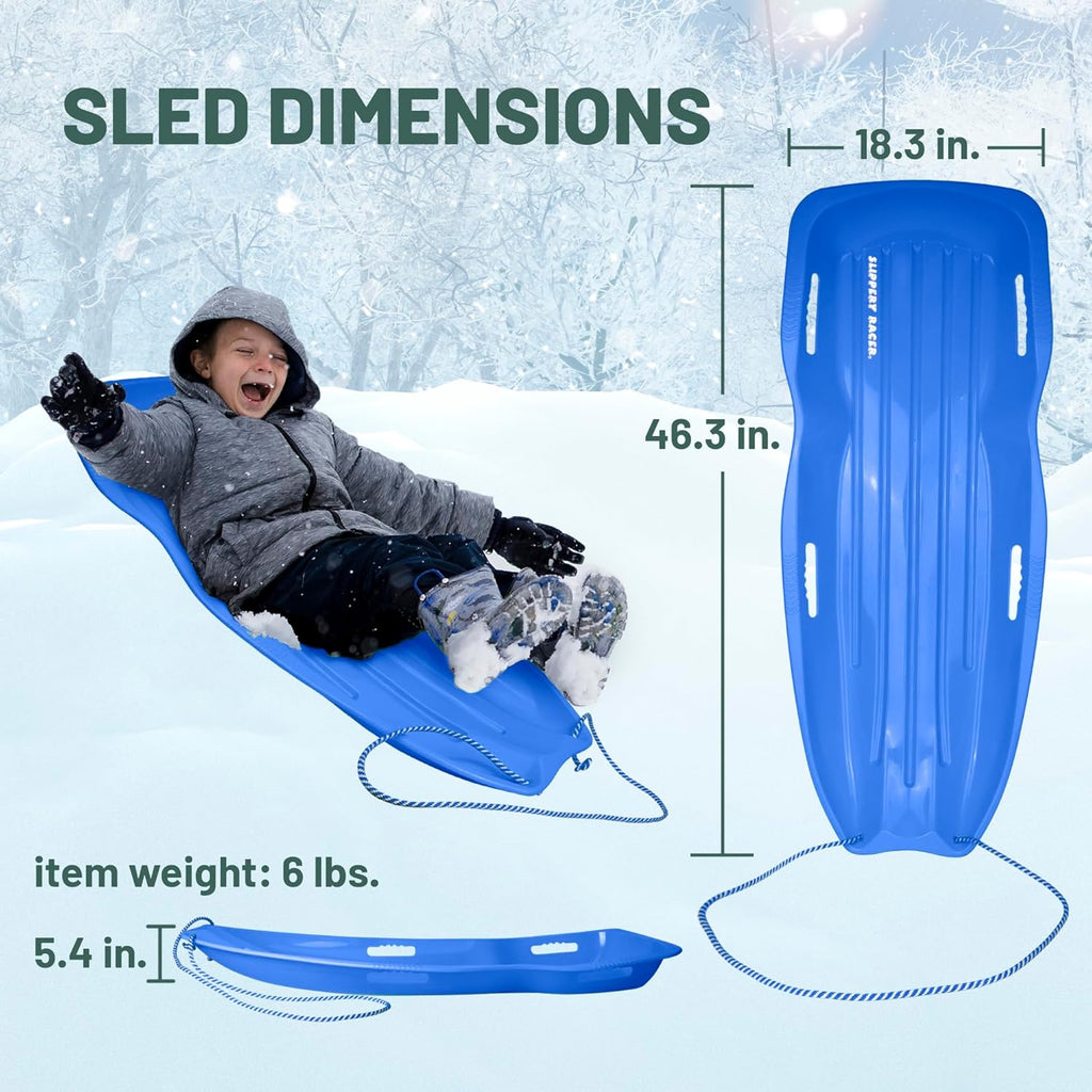 Flexible Plastic Toboggan Snow Sled for Kids and Adults O79623