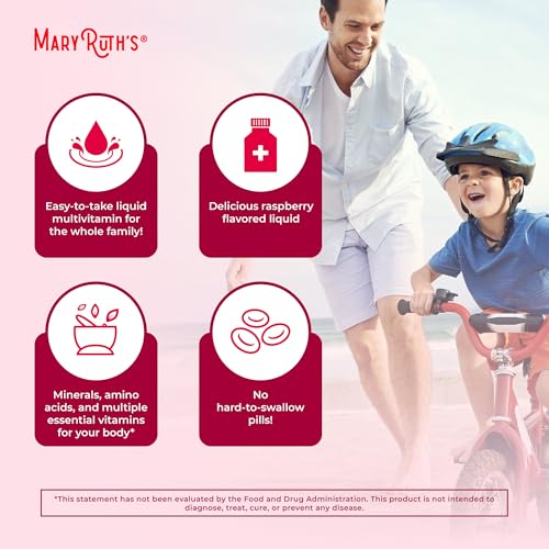 Liquid Multivitamin for Women, Men & Kids, No Added Sugar, Vegan, 32 Fl Oz K852872