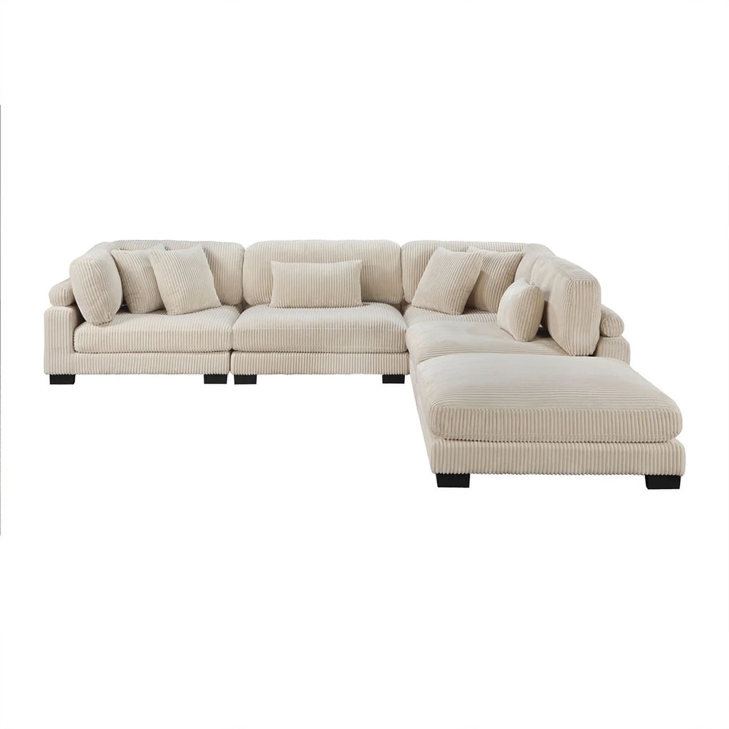 Modular Sectional Sofa in Beige Corduroy G142396
