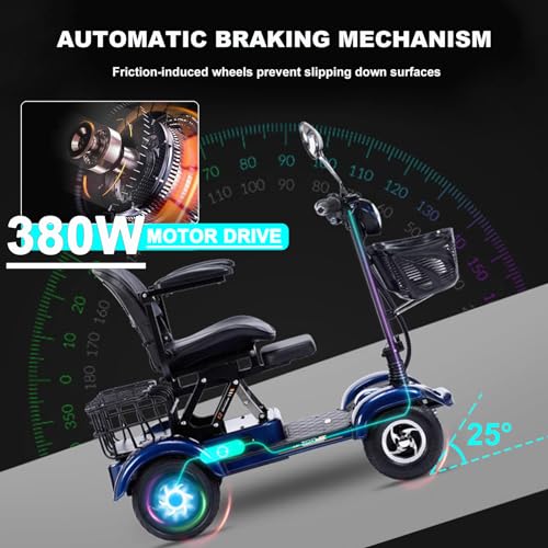 Folding Mobility Scooter for Adults with Lights, Compact Travel Scooter F728