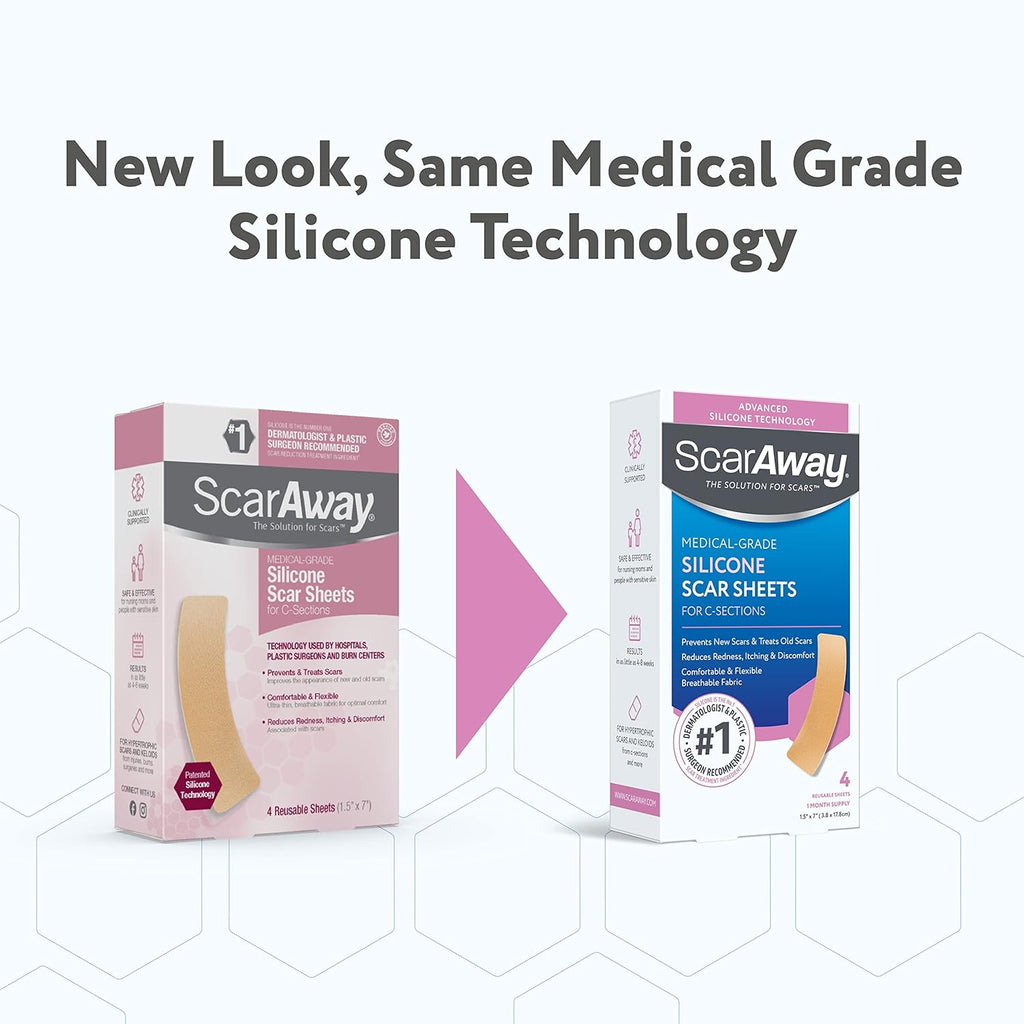 Silicone Scar Sheets for C-Section, Reusable, 4 Sheets U386