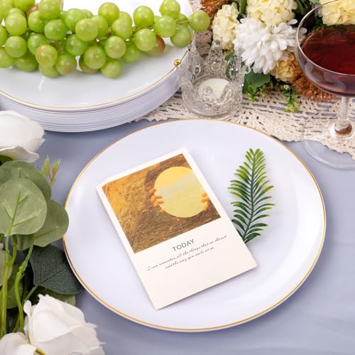 Gold Plastic Plates 9 Inch Disposable Dinner Plates for Party K678148