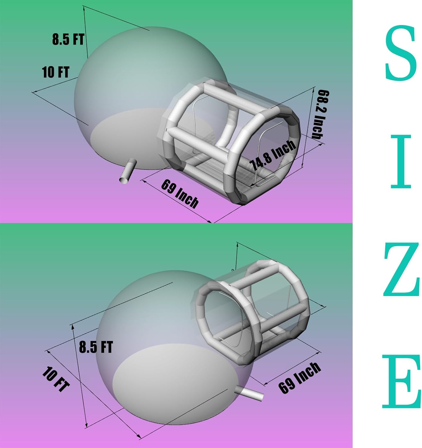 Inflatable Bubble Tent for Events Parties, Clear Dome with Blower S62392