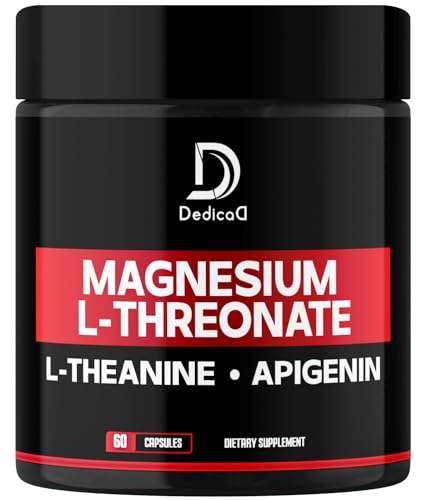 [2 Packs 60 Capsules] - 2250Mg Magnesium L-Threonate with L-Theanine & Apigenin - Triple Magnesium Complex Supplement