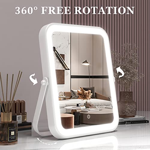 Lighted Vanity Mirror with Touch Control, 360° Rotation P15685