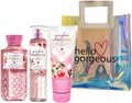 Bath & Body Works - 3 Piece Bundle - Spray - Body Cream - Shower Gel - Full Size and Gift Bag HELLO GORGEOUS (Gingham Gorgeous)