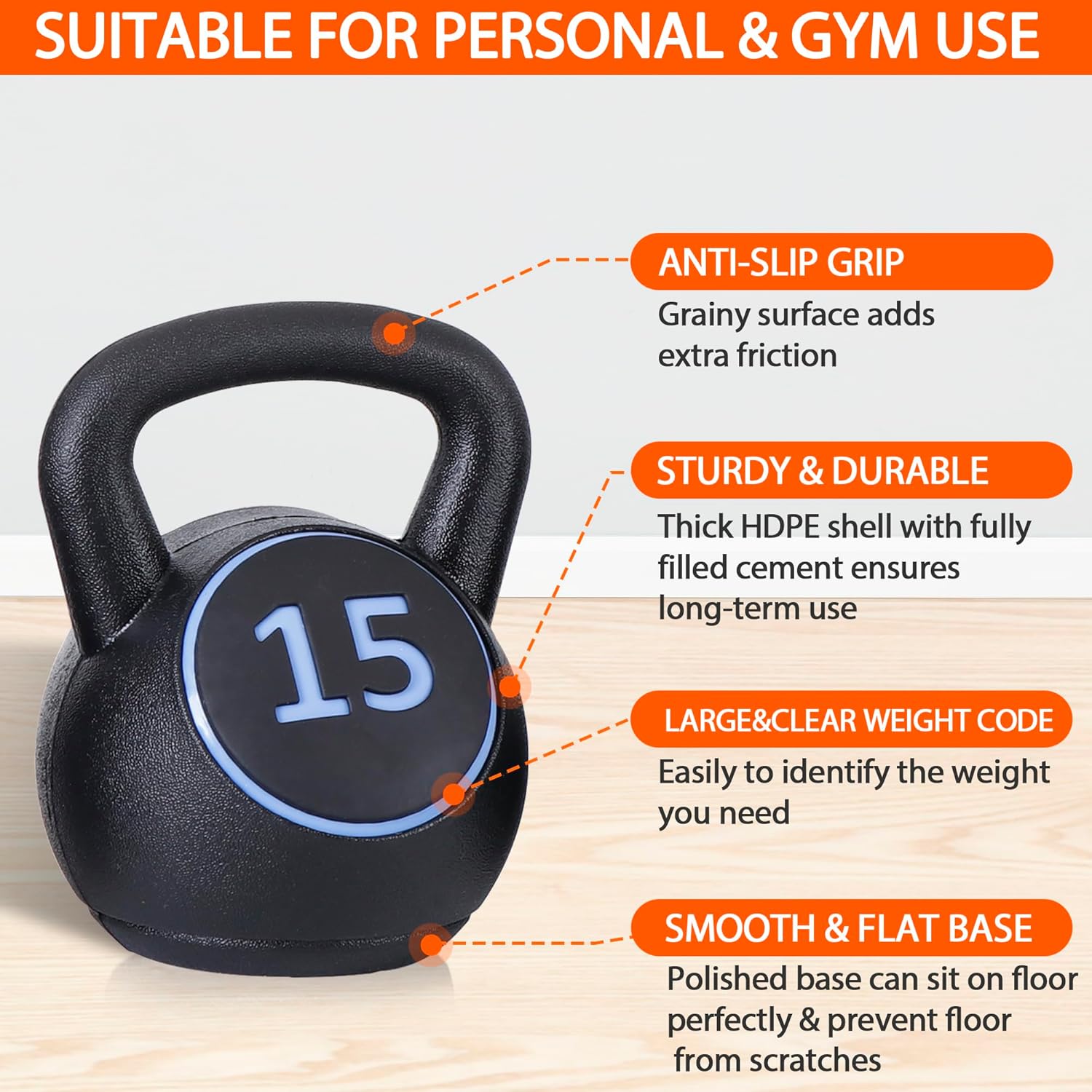 Kettlebell Set 4 Piece Strength Training Weight Set 5-20lb Y195