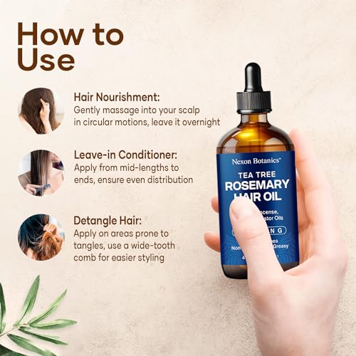 Tea Tree Rosemary Hair Oil for Dry Scalp & Hair Care D625