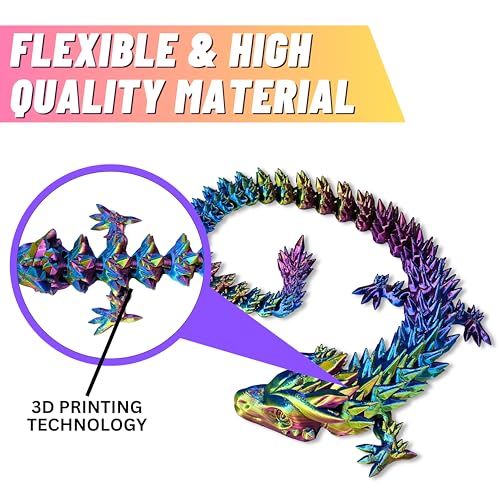 30" Color-Changing Articulated Dragon 3D Printed S846