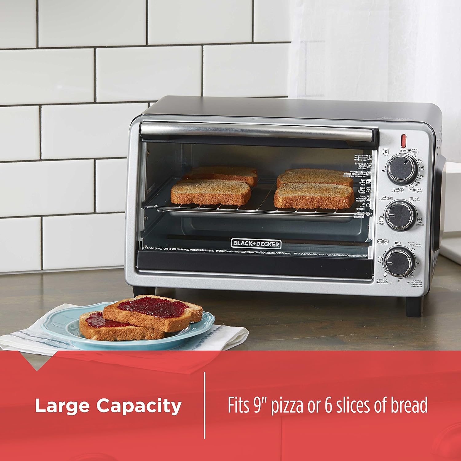 6-Slice Convection Oven, Black/Silver H227954