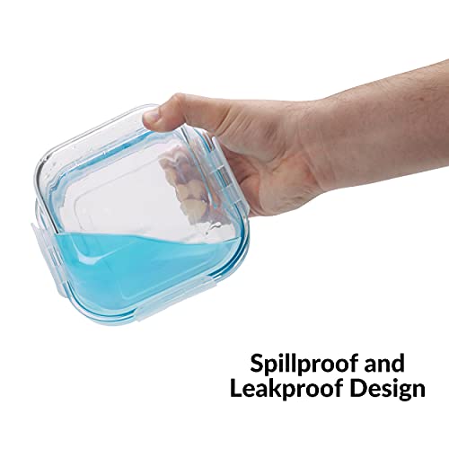 Glass Food Storage Containers with Lids, 9 Pack, Airtight & Leak Proof A9201