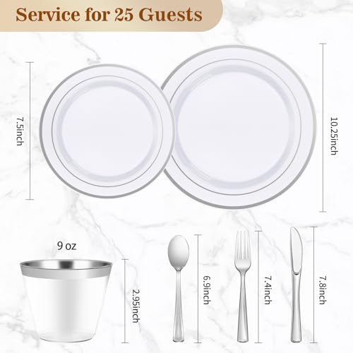 Gold Disposable Dinnerware Set for Party, Wedding, Anniversary Z574826