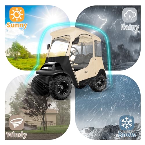 Golf Cart Enclosure for 2 Passenger, Waterproof Windproof Transparent Cover L4294