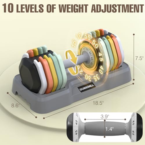 Adjustable Dumbbell Set, 25-55 lbs Pair for Home Workout I632881