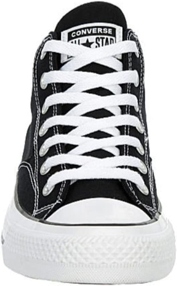 Mid High Canvas Sneaker with Lace-up Closure, Black White H9083