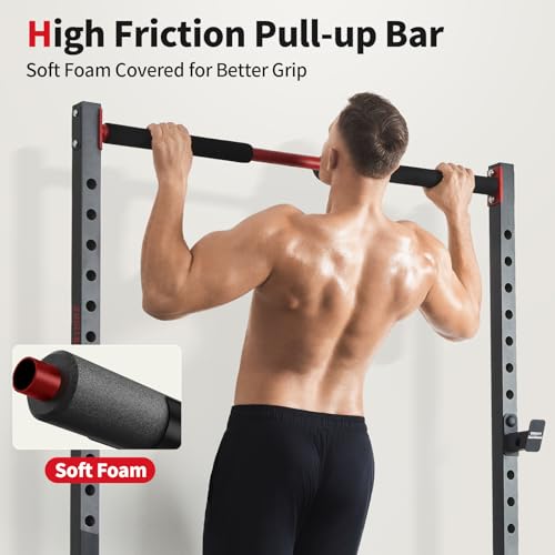 Adjustable Squat Rack with Pull-Up Bar for Home Gym C420161