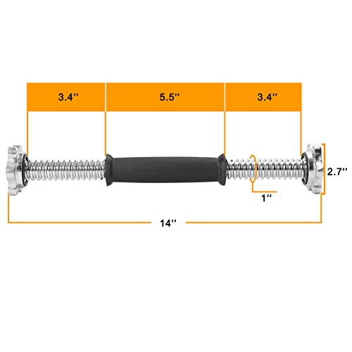 Threaded Dumbbell Handles 1 Inch Pair for Weight Plates O506945