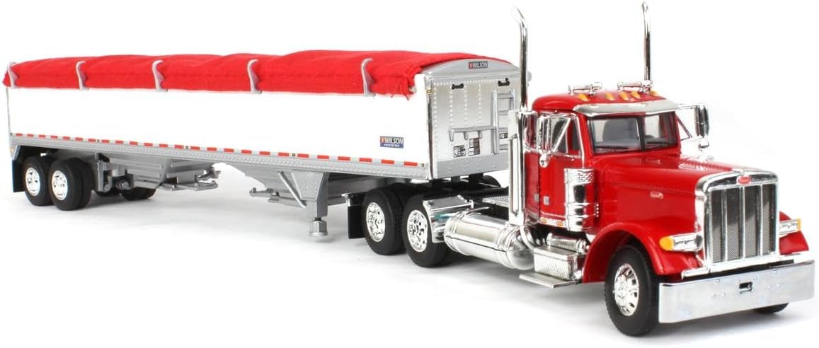 1/64 Red Peterbilt 379 Day Cab with White Grain Trailer E927175