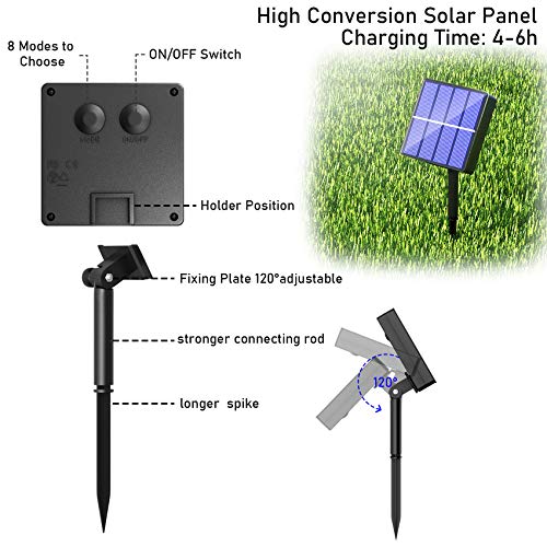 Solar Powered LED Rope Lights 40FT Waterproof Outdoor Garden Decor H6990